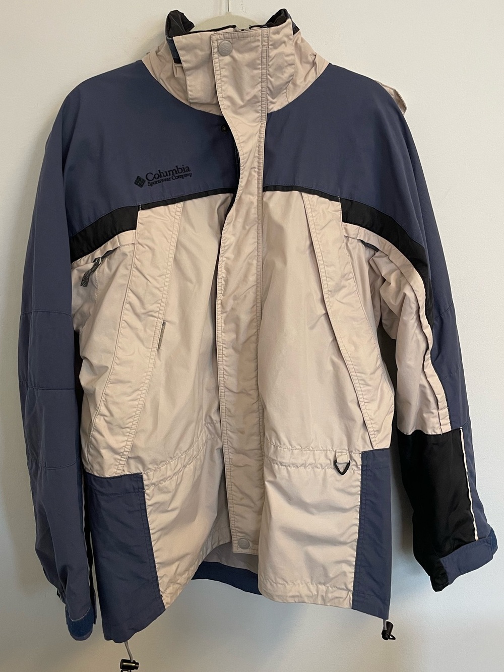 Columbia Men's Beige and Navy Windbreaker Jacket